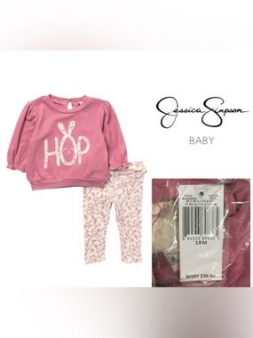 🆕JESSICA SIMPSON BABY - 18M - NWT - 2PC BUNNY OUTFIT